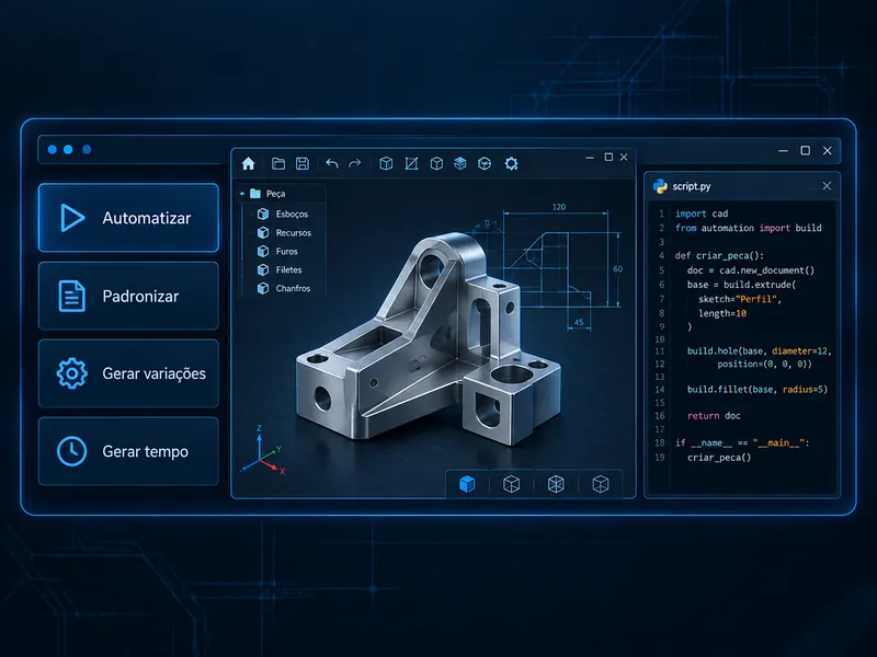 Interface CAD com script Python de automação
